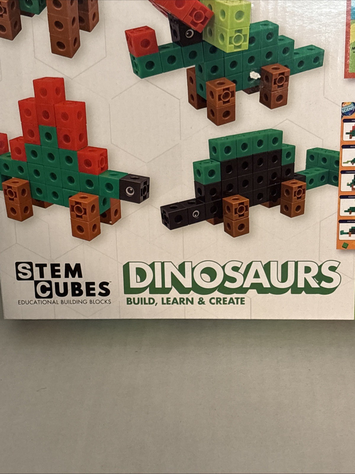 DINOSAURS Build Learn Create STEM CUBES Interactive Poster Dinosaur BRAND NEW