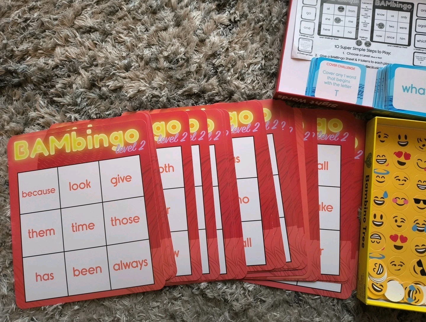 Sight Word Bingo Game Level 1 and 2 Educational Reading Games for Kids BAM Bingo