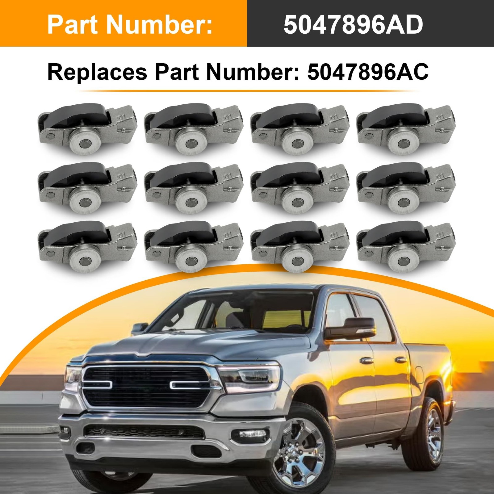 Set of 12 Valve Rocker Arm Left Or Right 5047896AD for Chrysler Pacifica, Dod…