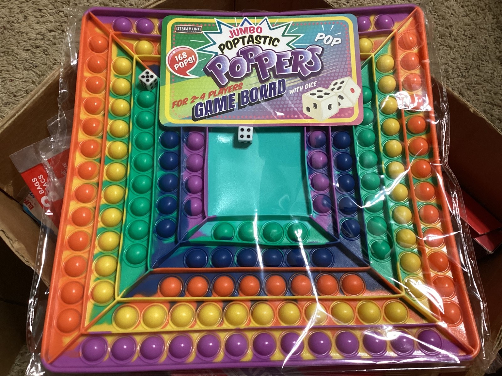 JUMBO POPTASTIC Game Board For Everyone ages 3 + 2-4 players 168 pops