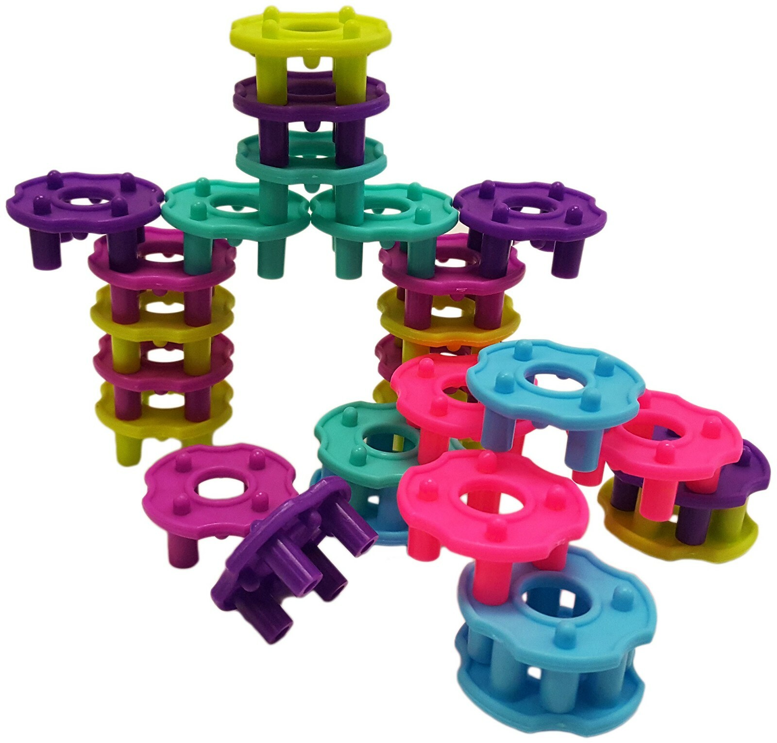 Bulk Set of Building Block Sets – Brick, Table , Armed Circular Style – Assorted