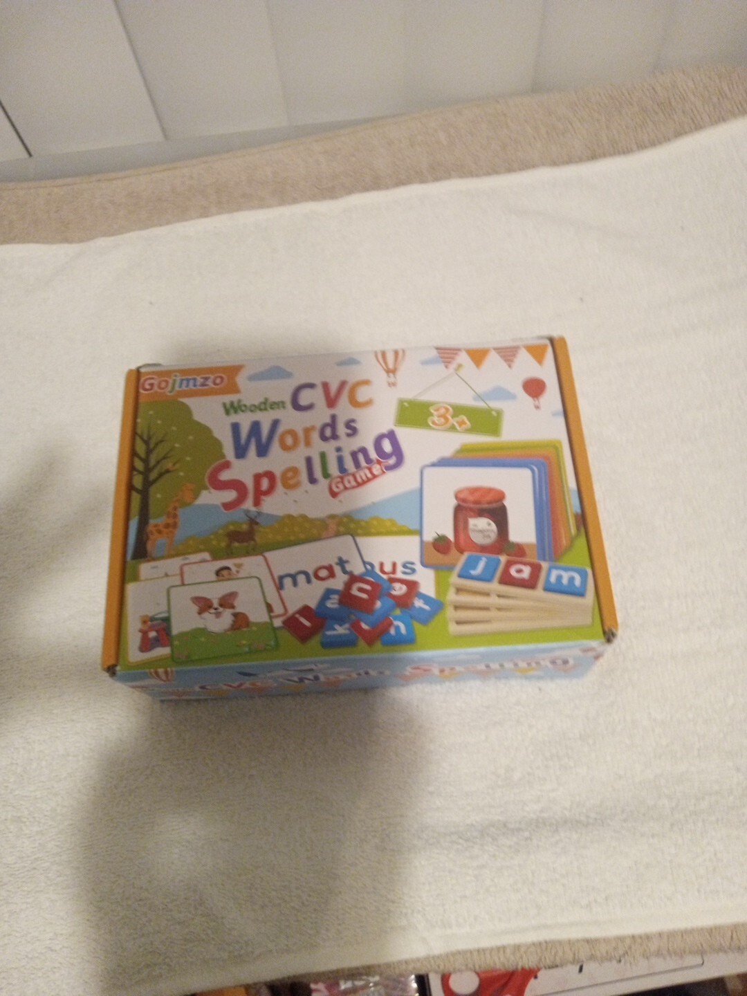 Gojmzo Wooden CVC Words Spelling Game Pre Kindergarten and Kindergarten.