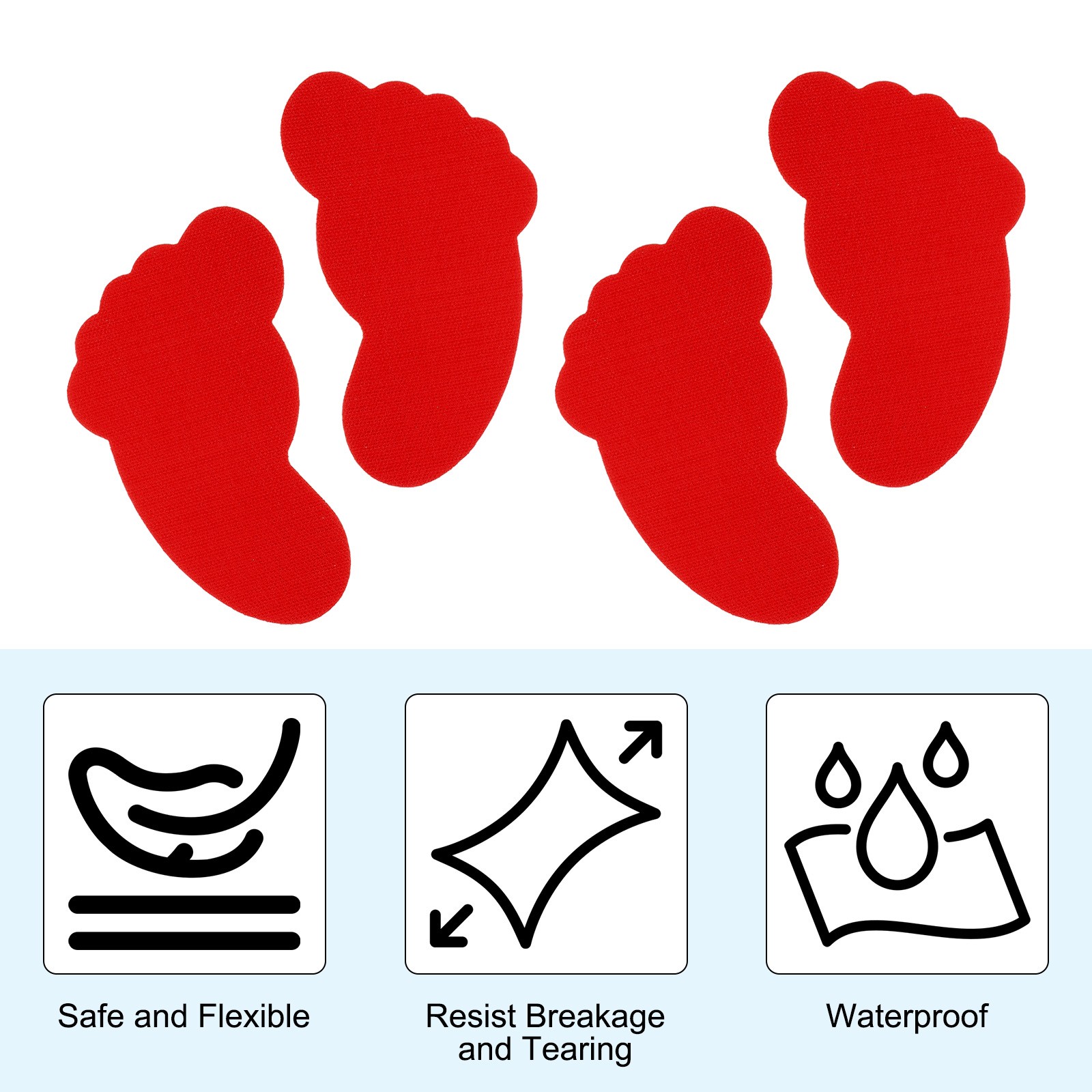 40 Pairs Foot Shaped Carpet Markers, Nylon Floor Spots Markers, Red