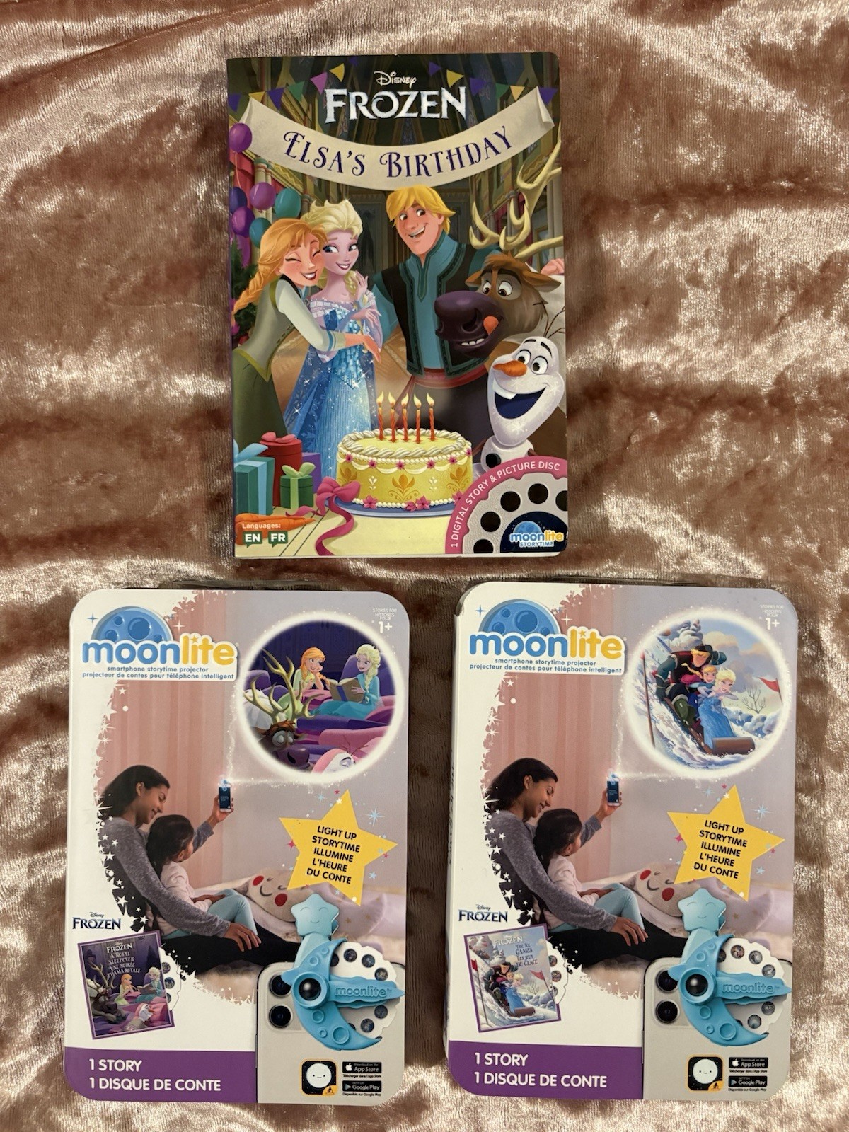 Lot of 3 Moonlite Disney Storybook Frozen Stories Reels New