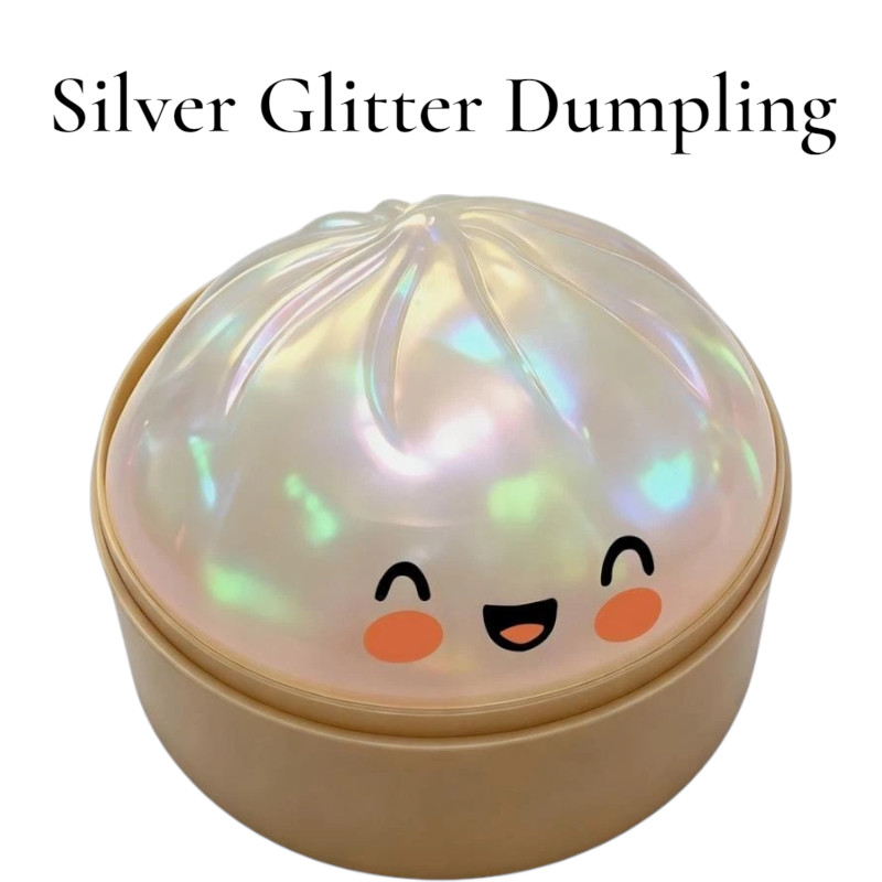Rare silver Glitter Dumpling Squishy – Mystery Bao Bun HTF