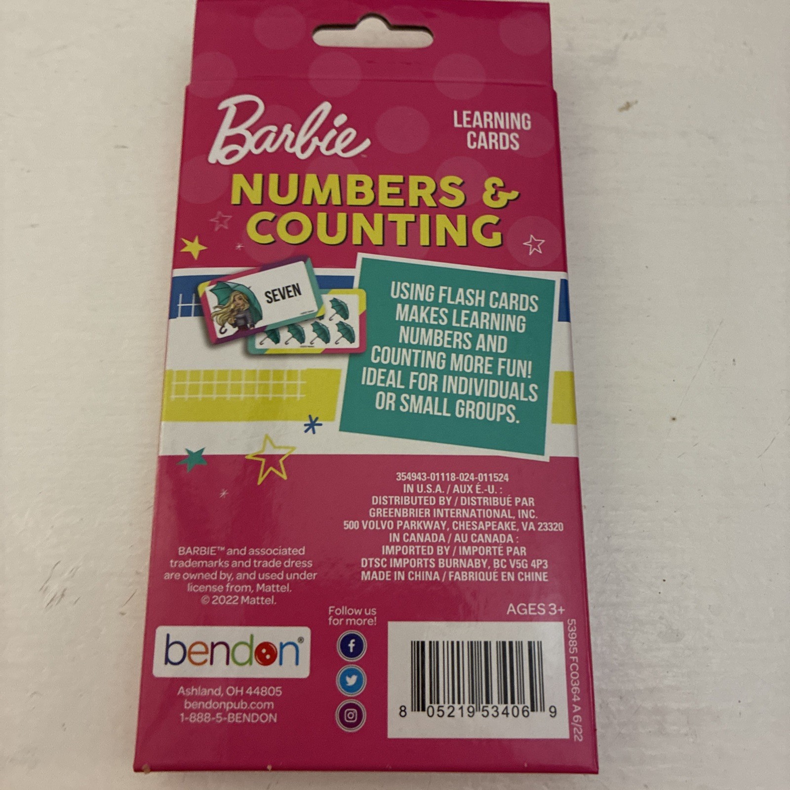 Barbie & Friends Numbers & Counting Learning 36 Flash Cards ~ NEW ~