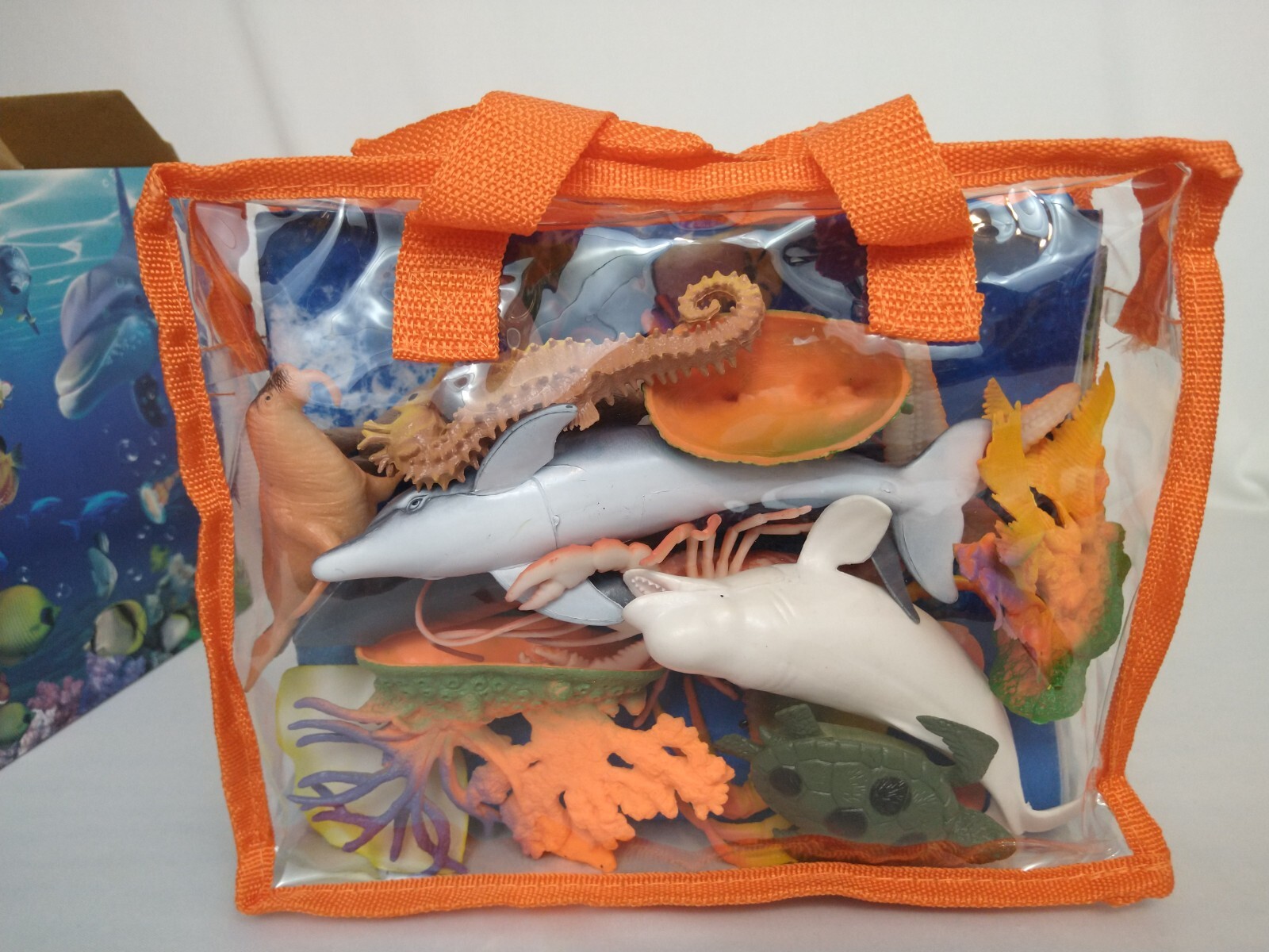 Innocheer Ocean Animals Toys, 15 Realistic Sea Figures, Large Play Mat & Bag NEW