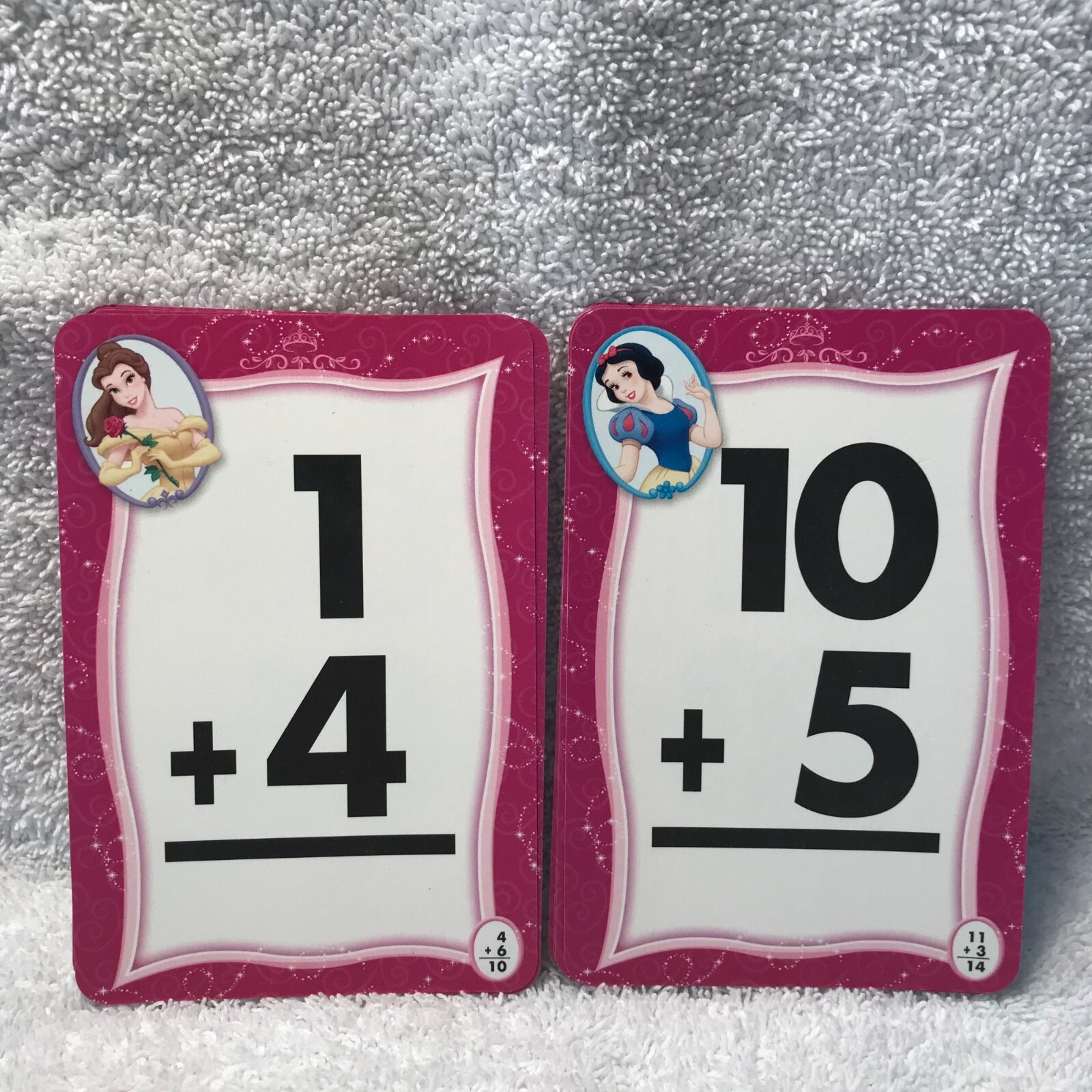 Disney Princess Addition Learning Cards For Kids 36 Colorful Flash Cards For Mat