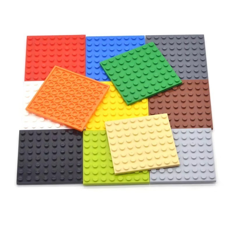 Building Block Plates 8×8 Dots 12 Colors | 10 Packs