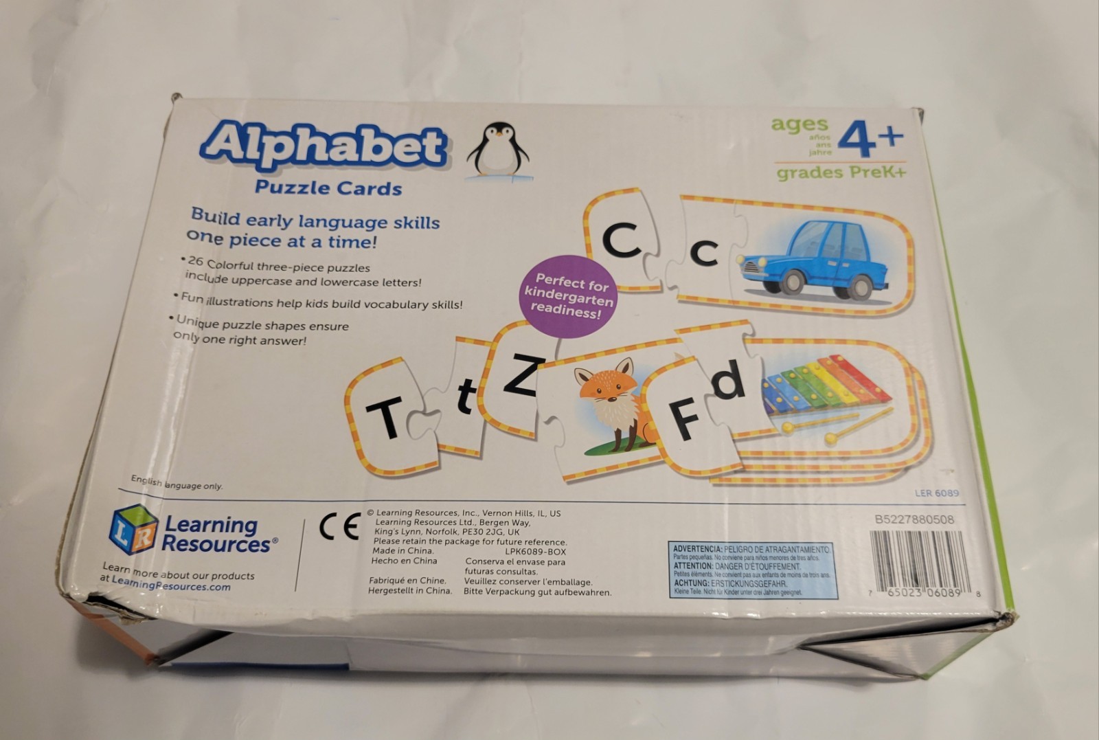 Learning Resources ABC Puzzle Cards, Kindergarten Readiness, Self Correcting