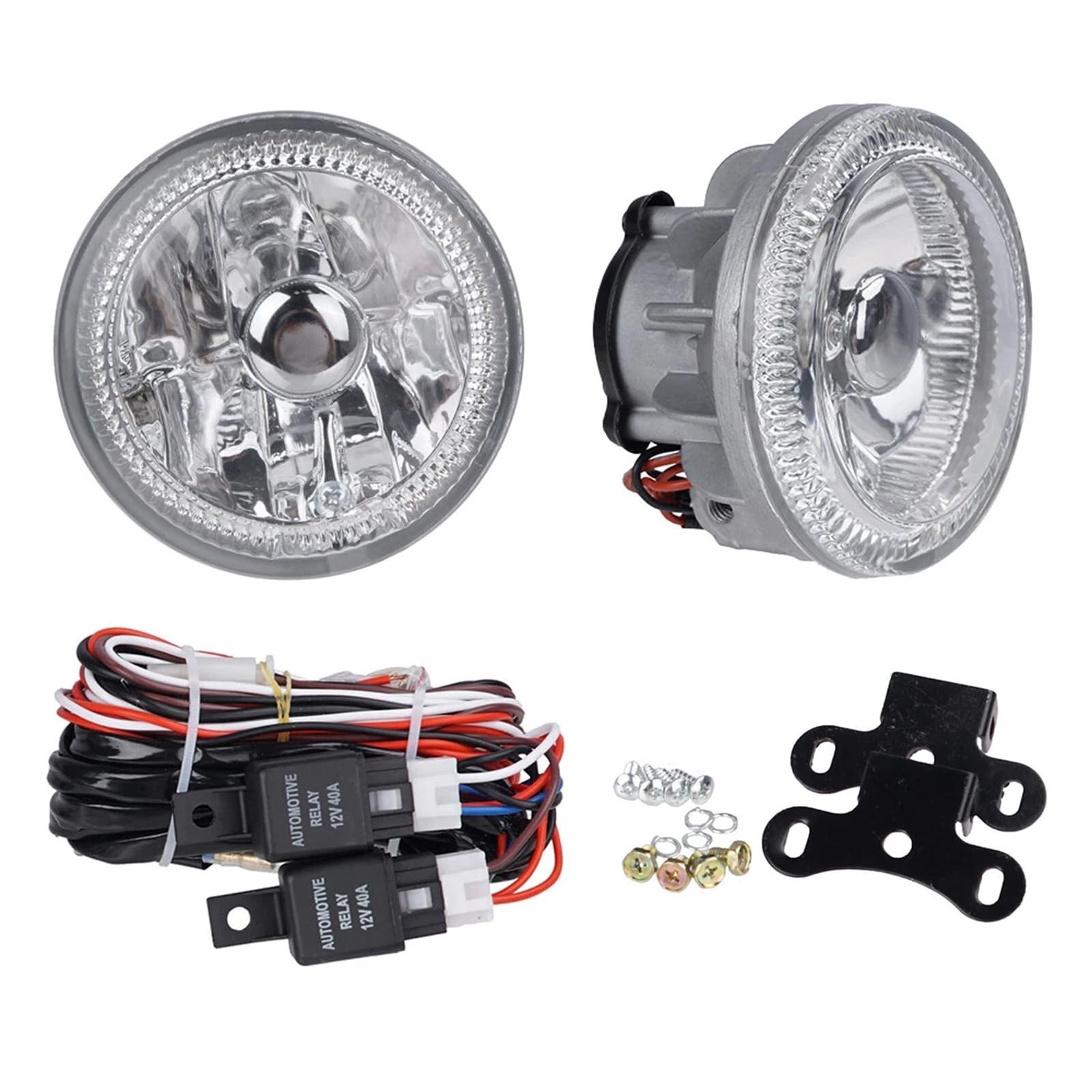 2PCS Front Bumper Universal Fog Light Replacement 3-1/4 inch Chrome Round Cle…