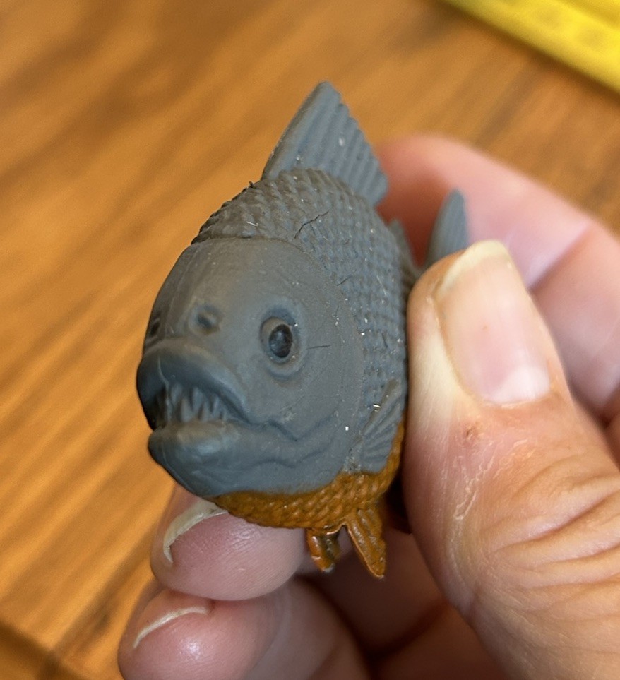 Plastic Piranha Fish 2 1/2-inch toy fish K&M Int Hard Plastic