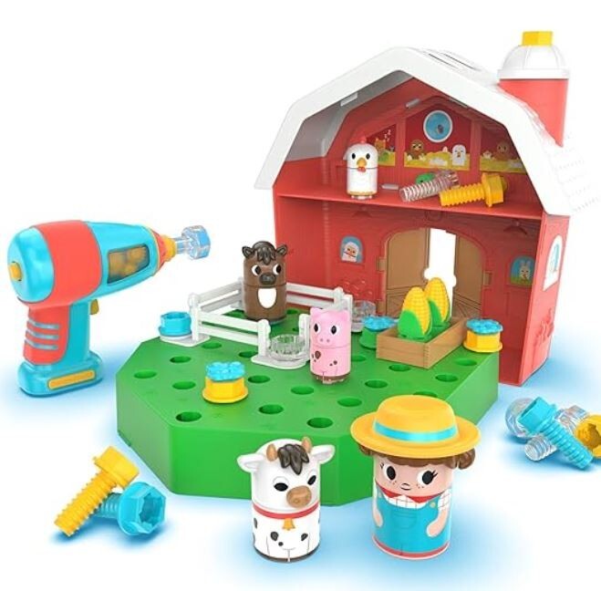 Educational Insights Design & Drill Bolt Buddies FARM Playset Construction STEM