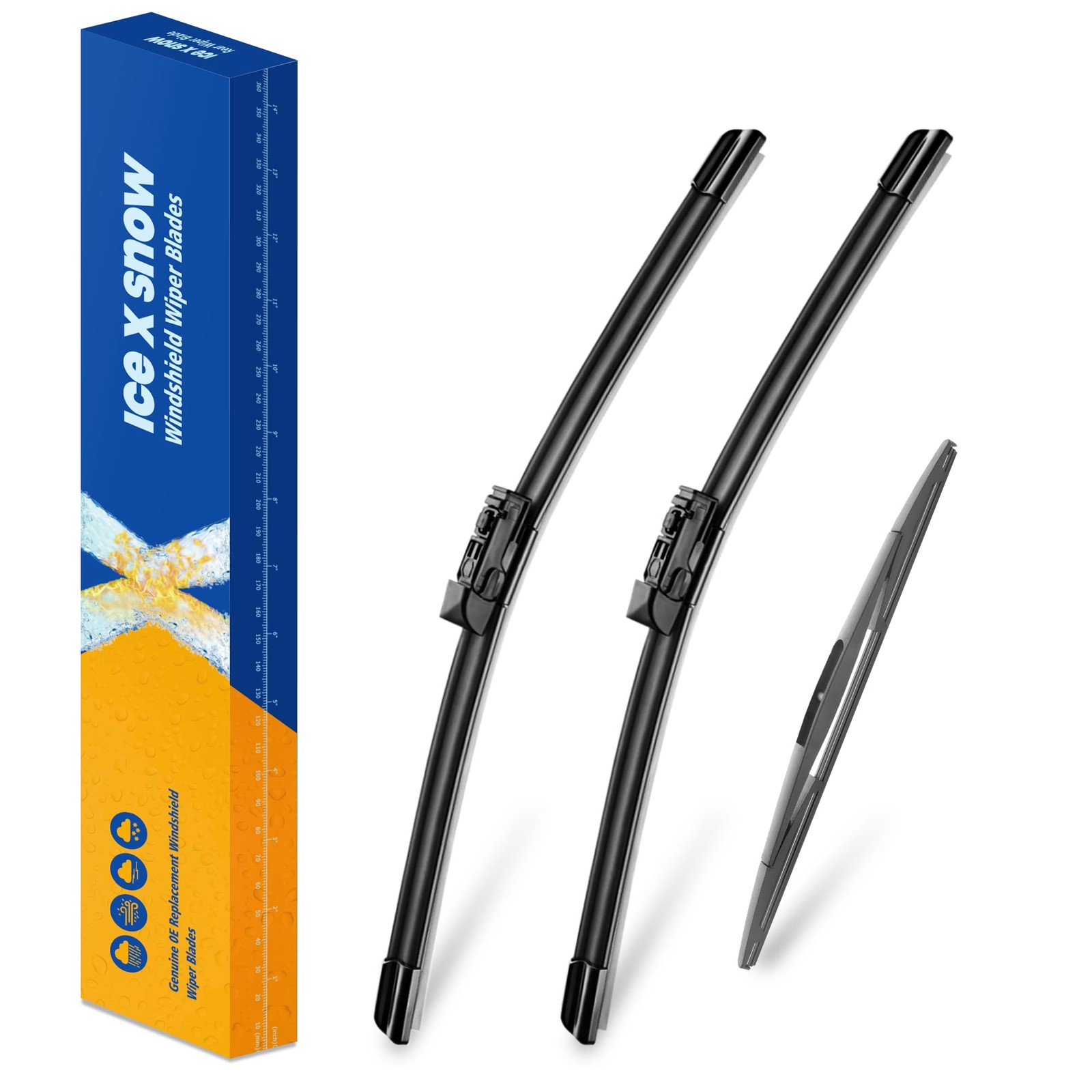 3 Wipers 26″/17″/14″ Windshield Wiper Blades Replacement 26″+17″+14″, Black