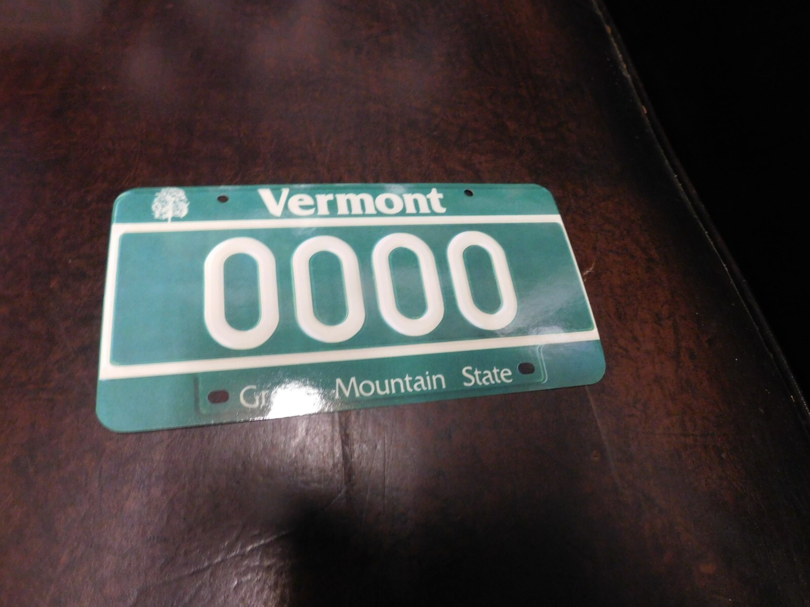 Flash Card Miniature Glossy Paper License Plate 2001 Series Sample Vermont