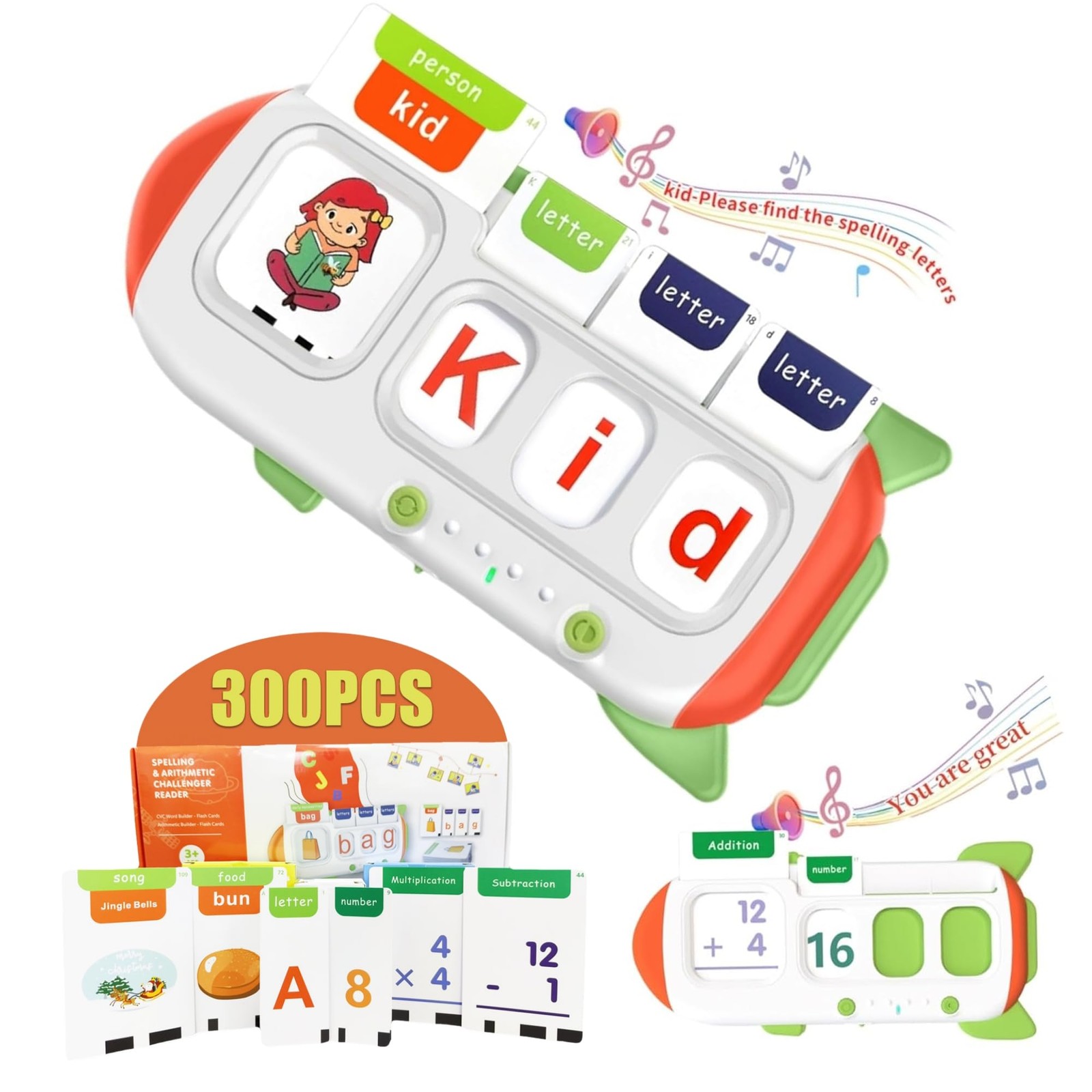 ABC Learning Toys for Kids Ages 3-5, Talking Flash Cards for CVC Word & Math …