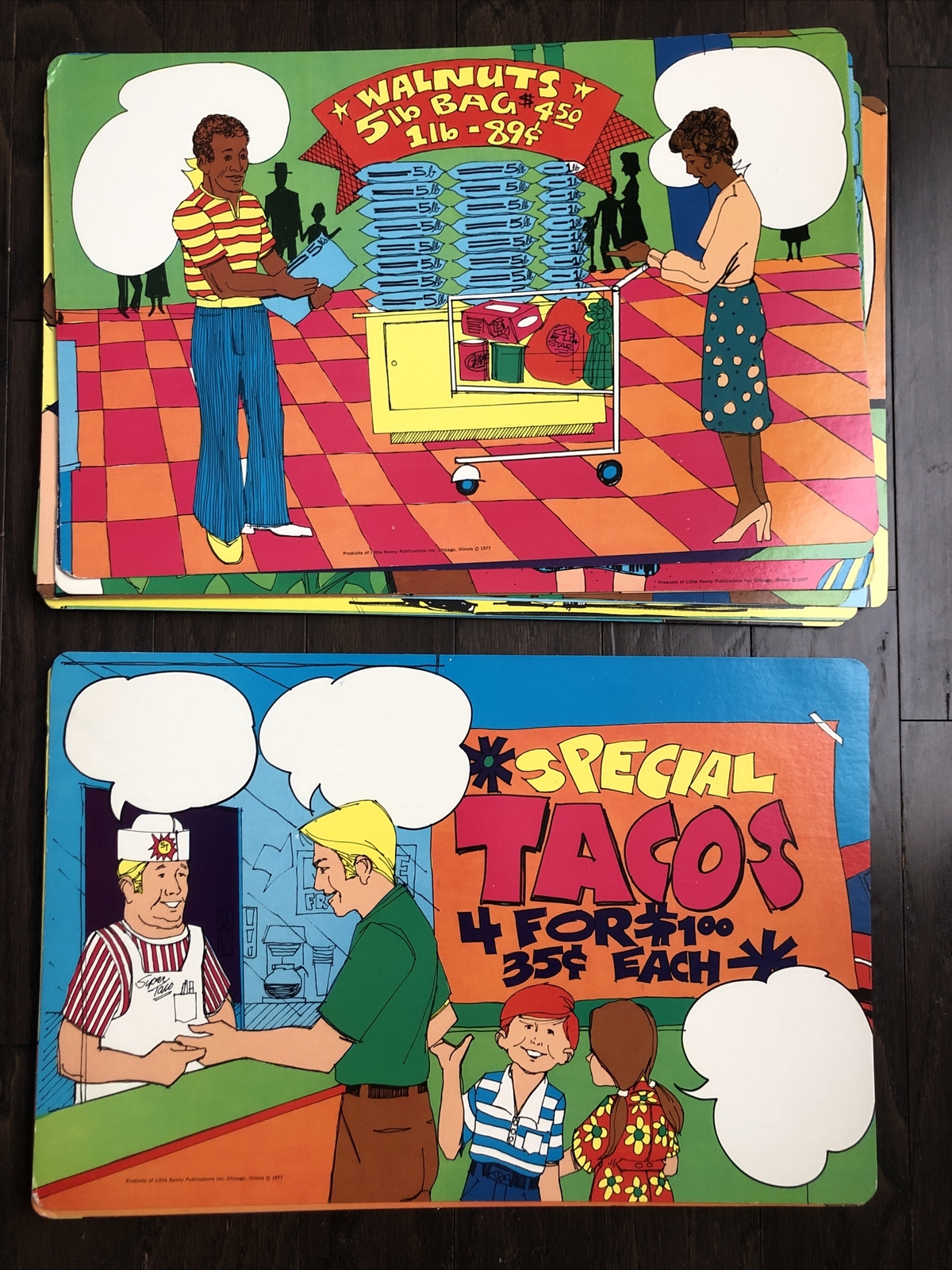 1977 Lot Of 15 Educational Posters English Vintage ESL ELL