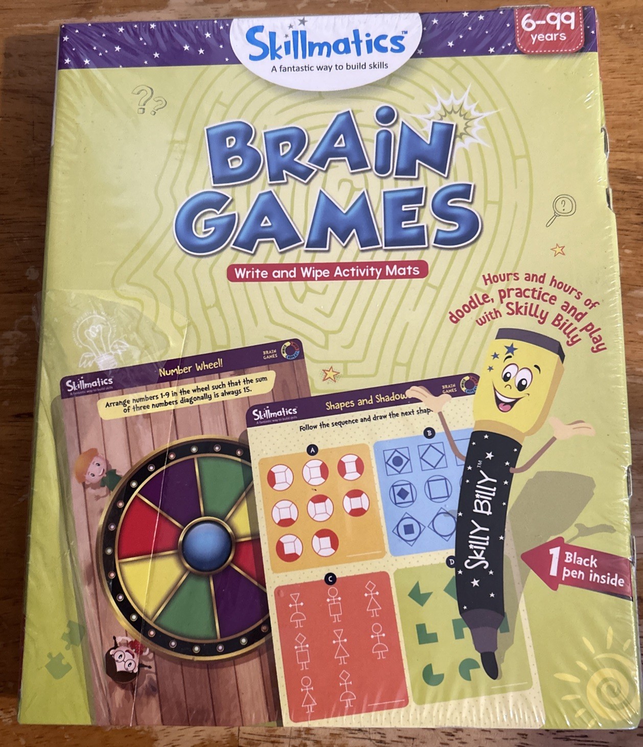 Skillmatics Brain Games Write Wipe Activity Mats 6+ yrs Patterns Math Equations