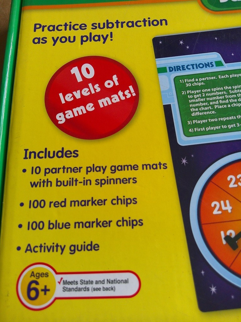 Lakeshore Learning – 3-in-A-Row! Multilevel Math Game – Subtraction # FF547