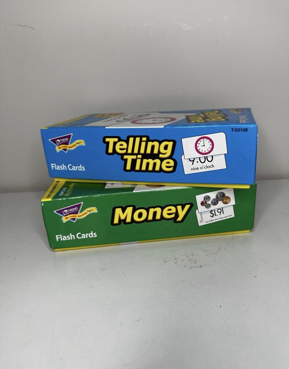 Trend Time And Money And Telling Time Skill Drill Learning Flash Cards 6+