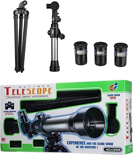 ​Science Telescope with Tripod 3 Eyepieces Portable For Kids Children& Beginners
