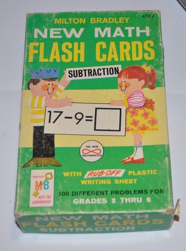 MATH Subtraction FLASH CARDS Milton Bradley 1960s