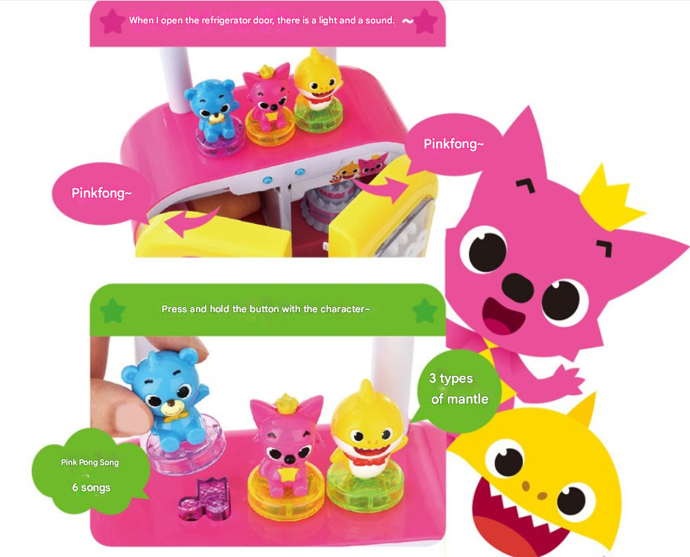 Pinkfong Talking and Singing Baby Shark Refrigerator Kitchen Play Kid Toy
