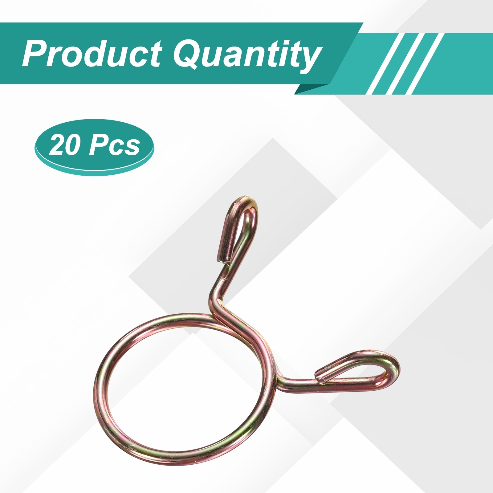 20Pcs 19mm ID 22.3mm OD Fuel Line Hose Clips 65Mn Spring Clips Clamps Gold