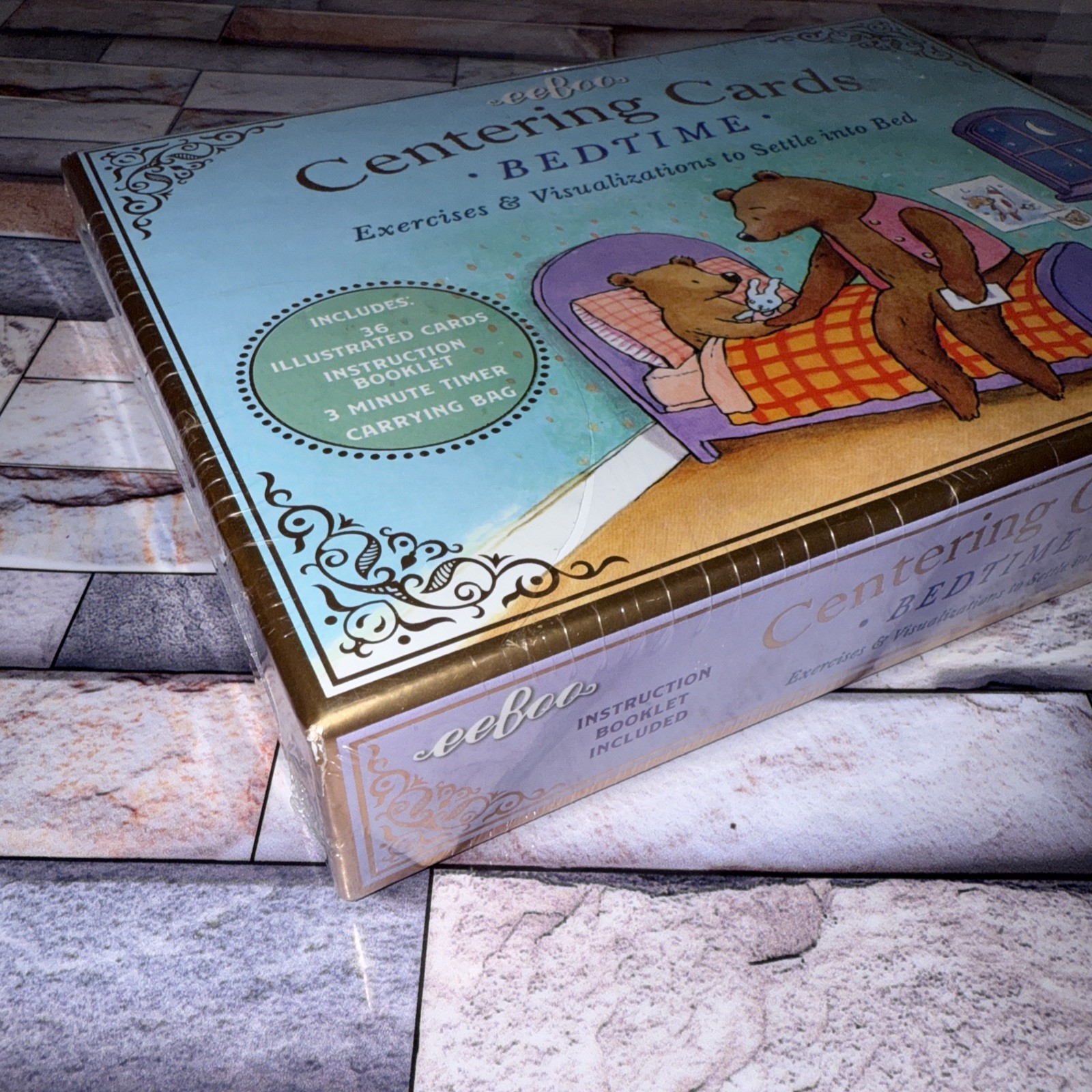 EeBoo Bedtime Centering Cards Exercises & Visualizations 36 Cards Bag Timer