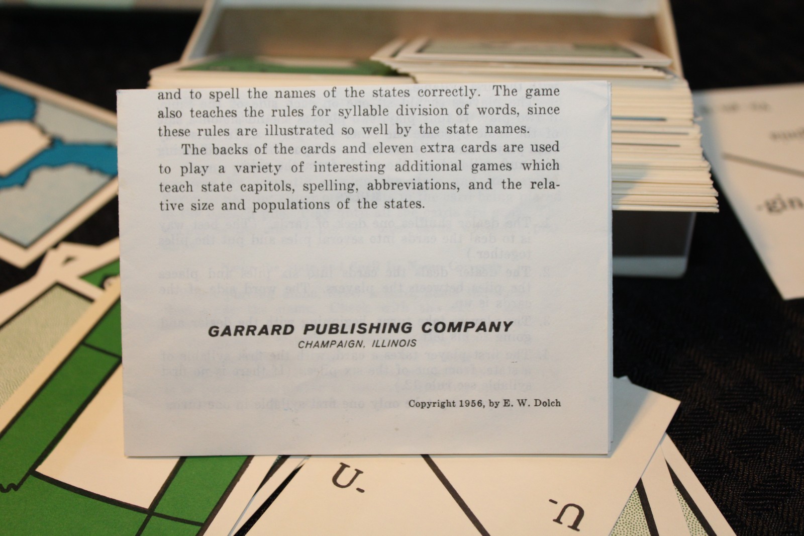 Vintage Dolch® Flash Cards: KNOW YOUR STATES: Game Teaches Geography Spelling…