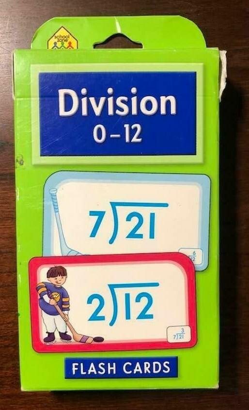 Division Flash Cards Flashcards 0-12 – Homeschool – School Zone – 52 cards