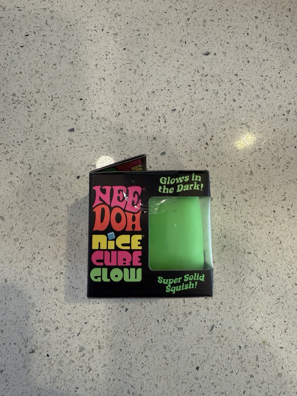 RARE! Green NeeDoh Nice Cube Glow – Super Solid Squish Sensory Toy