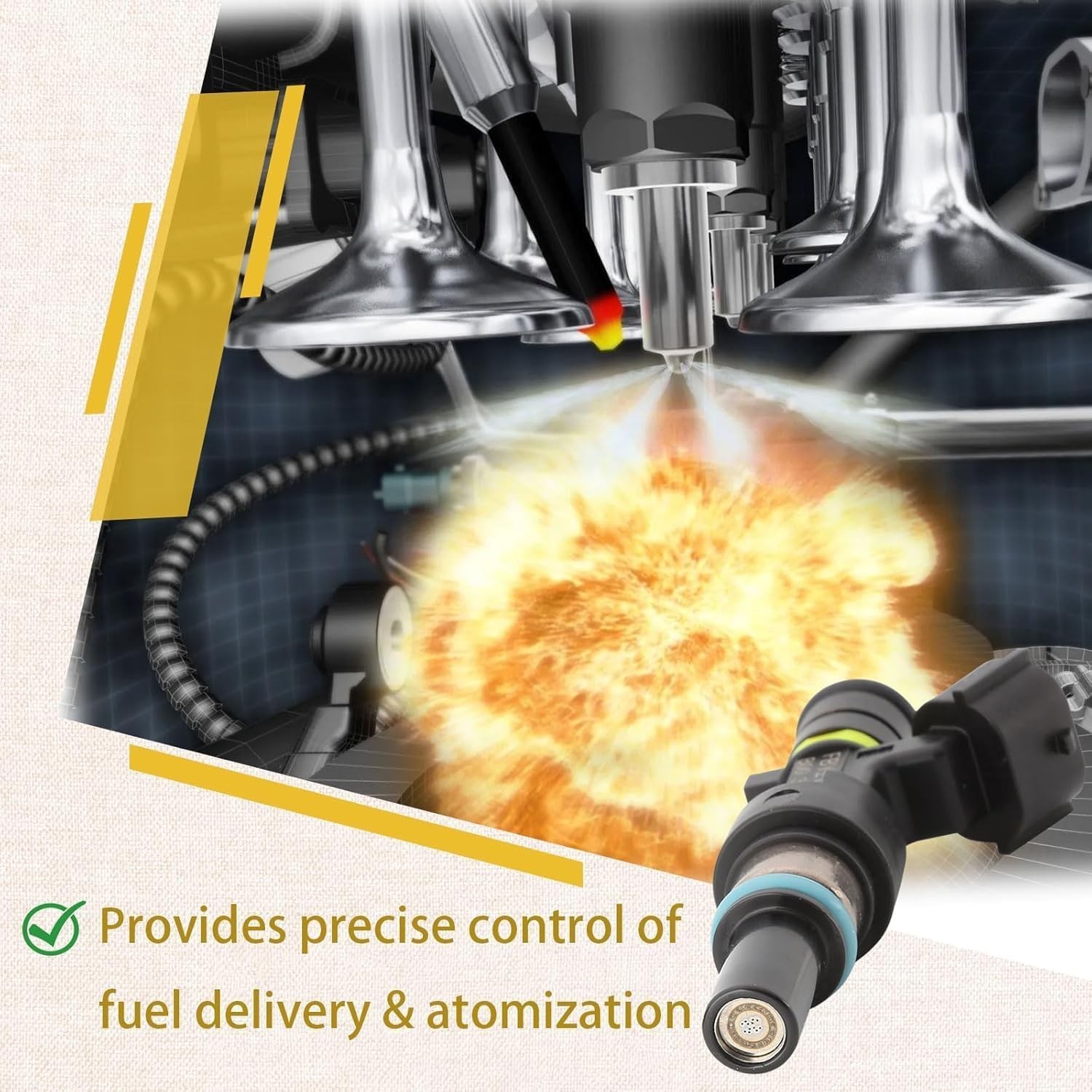 16600-3TA0A OE 2.5L Performance Fuel Injectors,Compatible with/Nissan 2.5 Altima