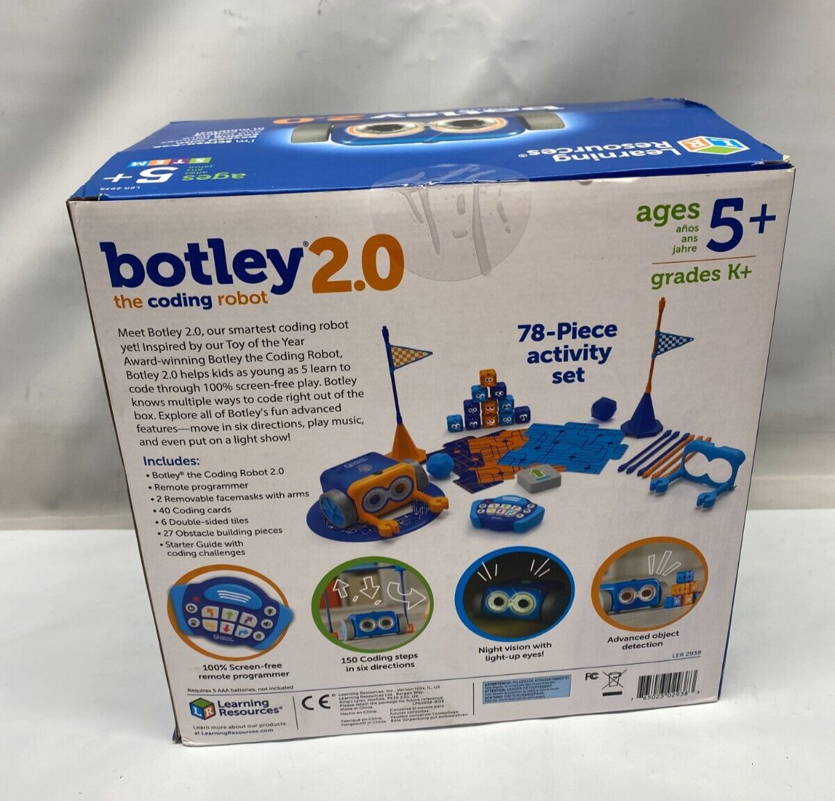 Learning Resources Botley The Coding Robot 2.0 Activity Set – 78 Pieces, Ages 5+