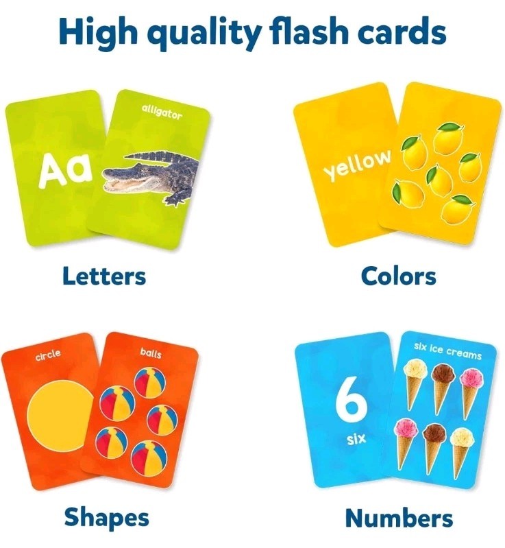 Skillmatics Thick Flash Cards for Toddlers – Letters, Numbers, Shapes & Colors