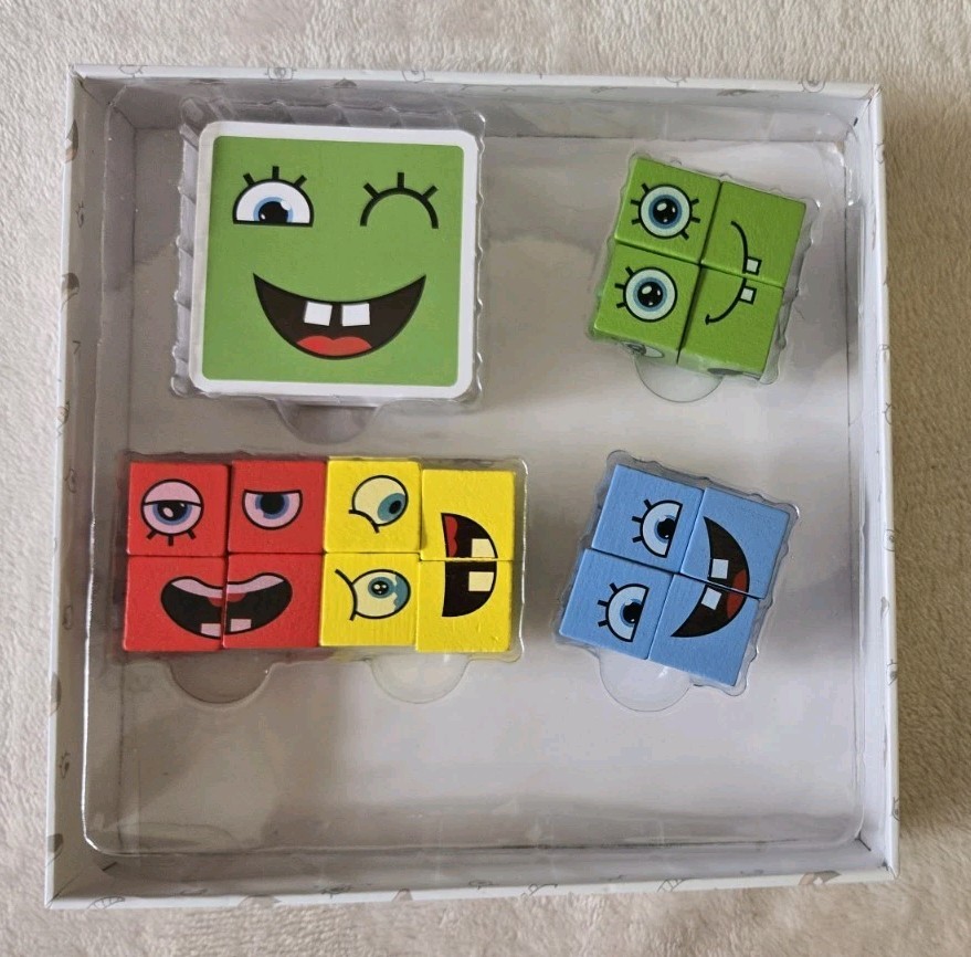 Face Change Rubik’s Cube Toy Wooden Block Kids 36+ Mo Learning Game EUC 3 Year+