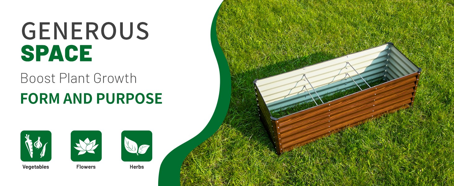 2-Pack 4x2x2FT Galvanized Raised Garden Bed Kit, Metal Planter Box for Planting