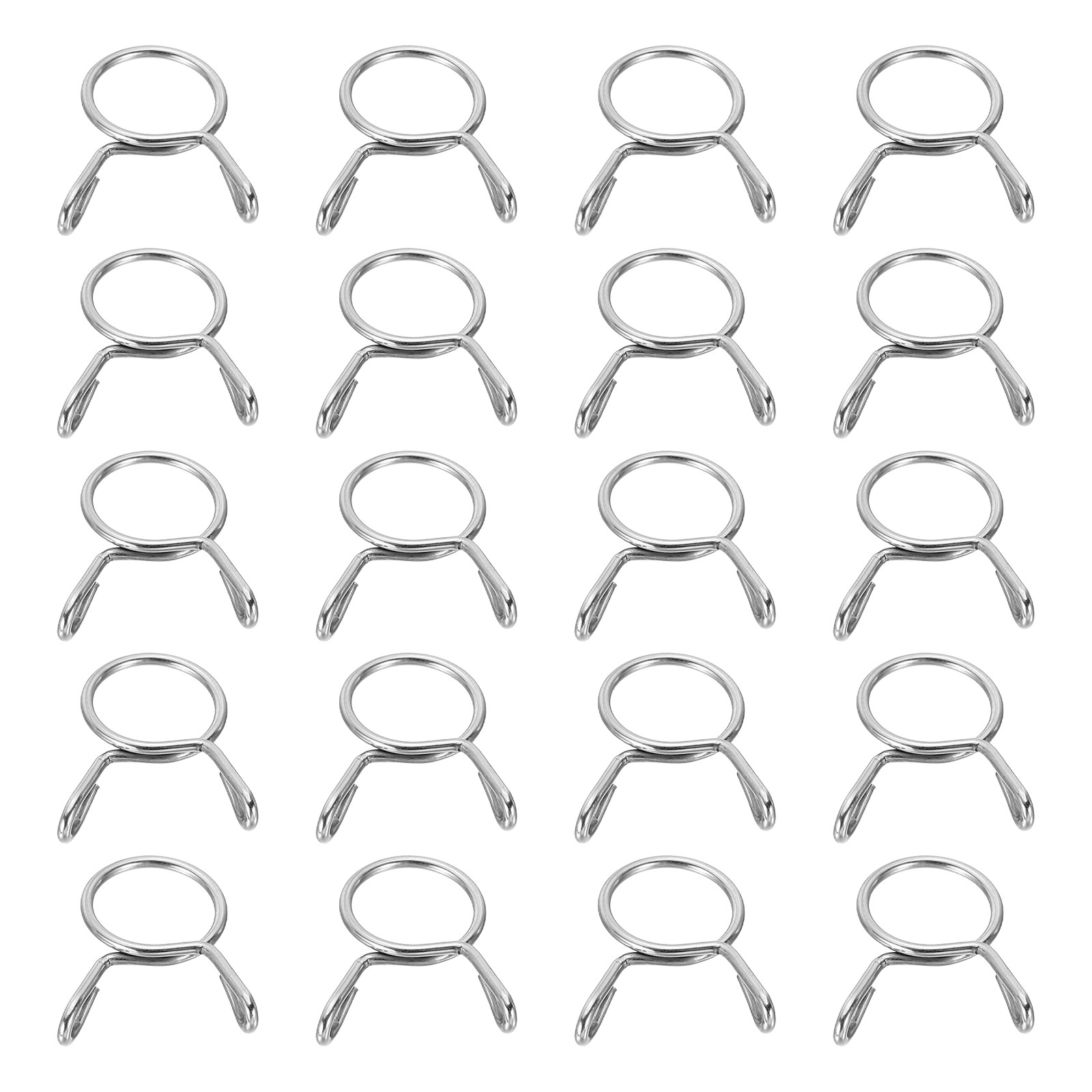 20 Pcs 11mm ID 12.3mm OD Fuel Line Hose Clip Stainless Steel Spring Clip Clamp