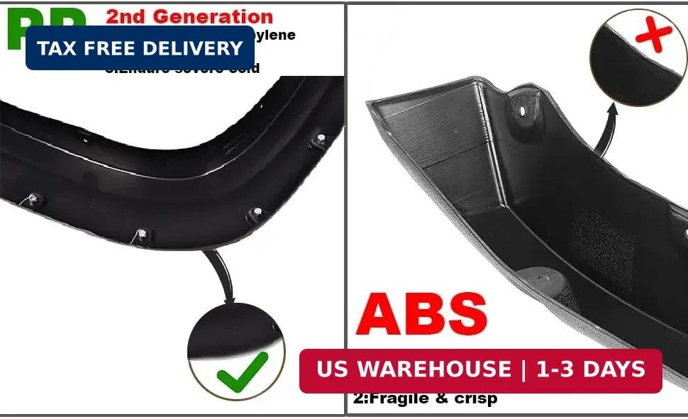 PIT66 Fender Flares, Fit 2007-2013 Chevy Silverado 1500, Fit 2007-2013 Silverado