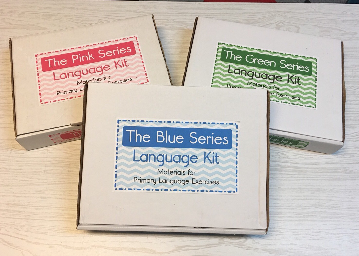 Montessori (BUNDLED) – The Pink, Blue & Green Series – 3 Complete Language Kits