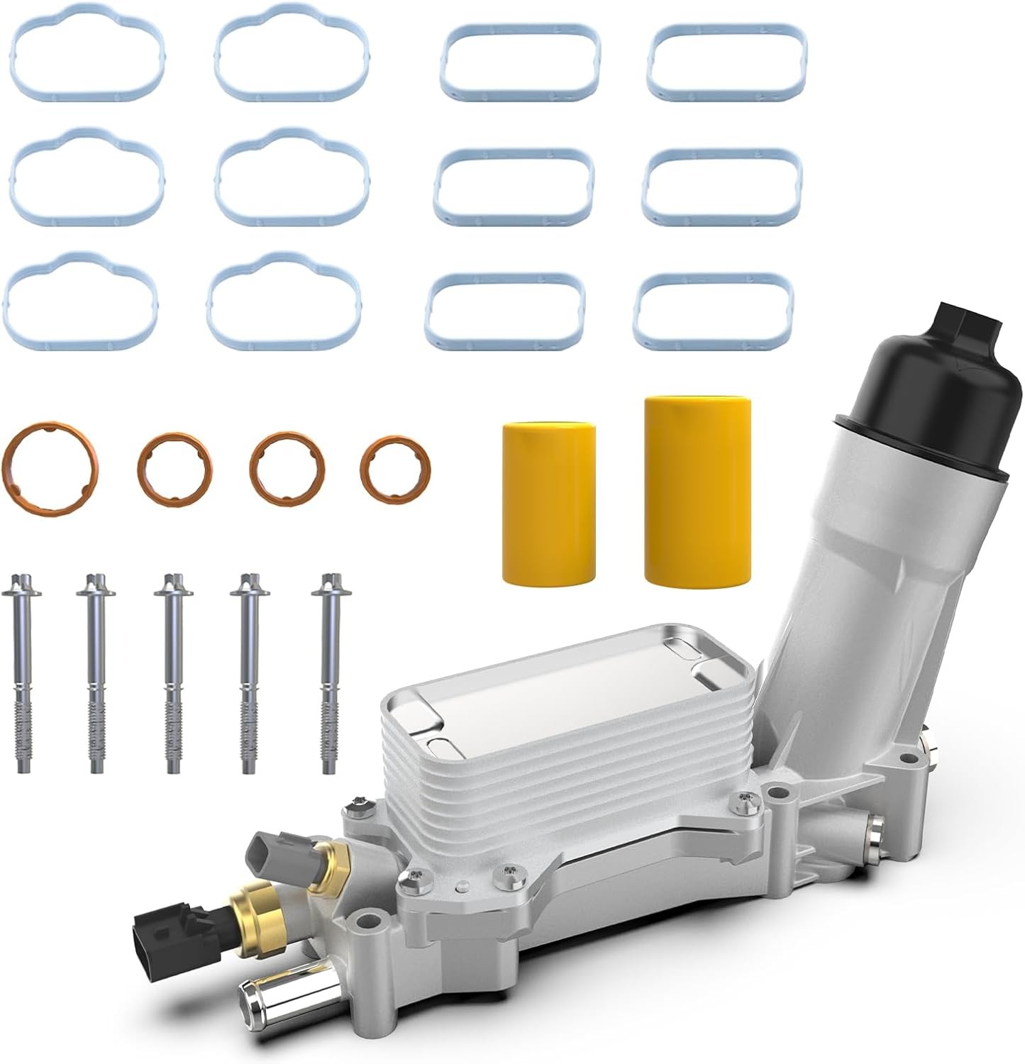 Aluminum Engine Oil Cooler, Oil Filter Housing 3.6L Adapter For 2017-2018 Chrysl