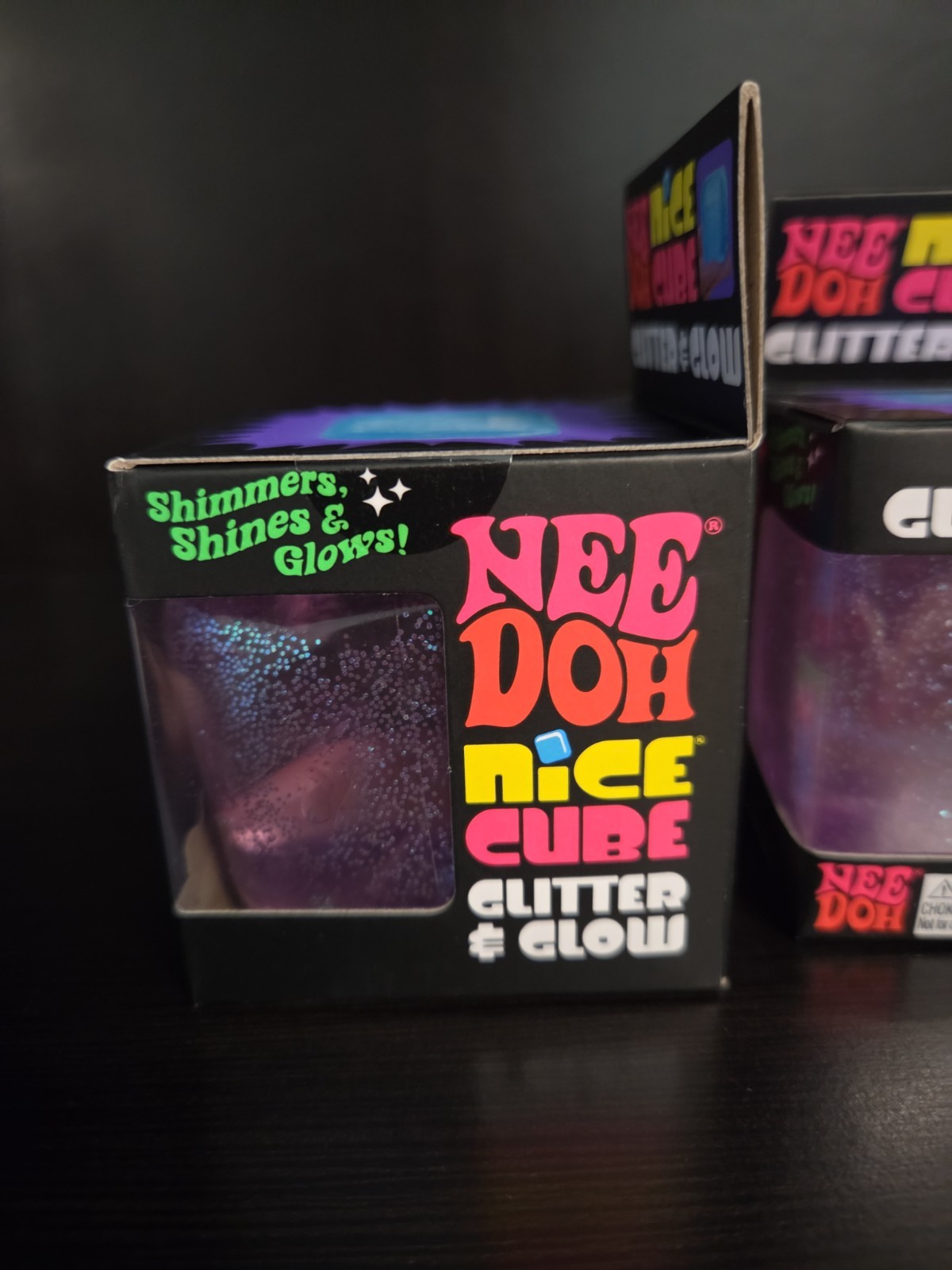 Pink NeeDoh Nice Cube Glitter & Glow New Sealed Squish Toy