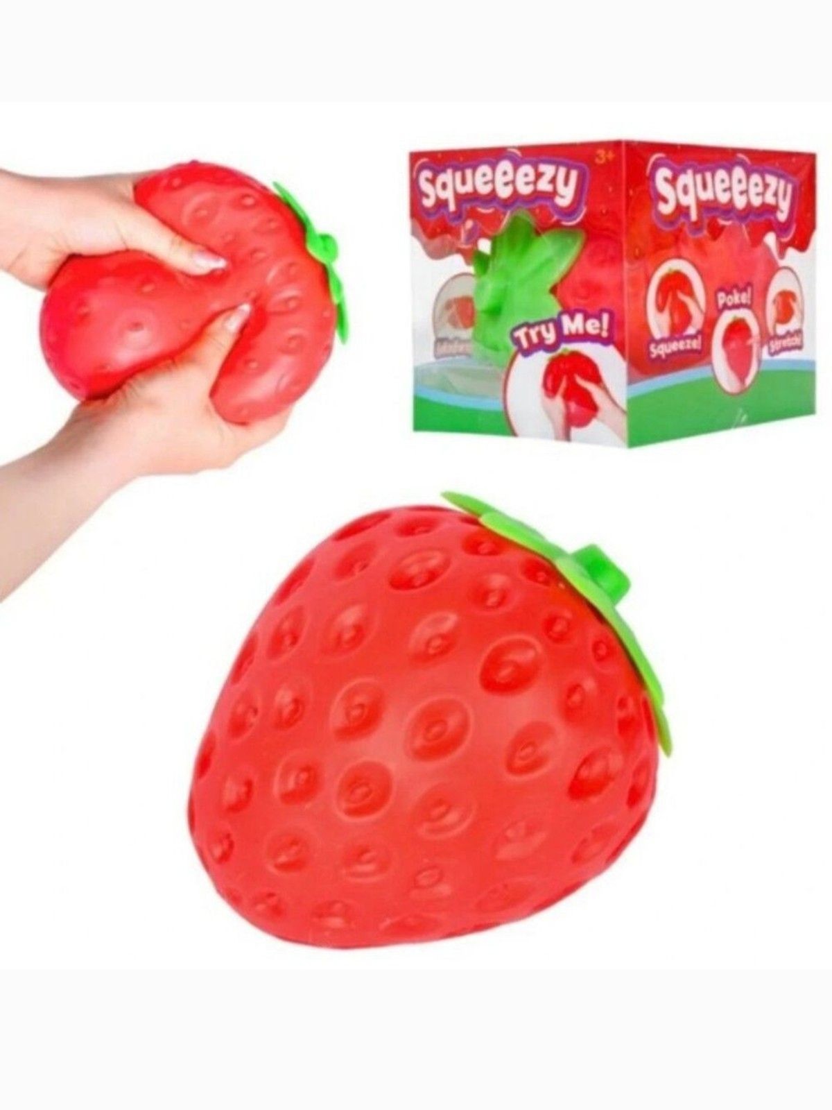 Sunny Days Jumbo Squeezy Strawberry Viral TikTok Squishy Sensory Fidget Toy New