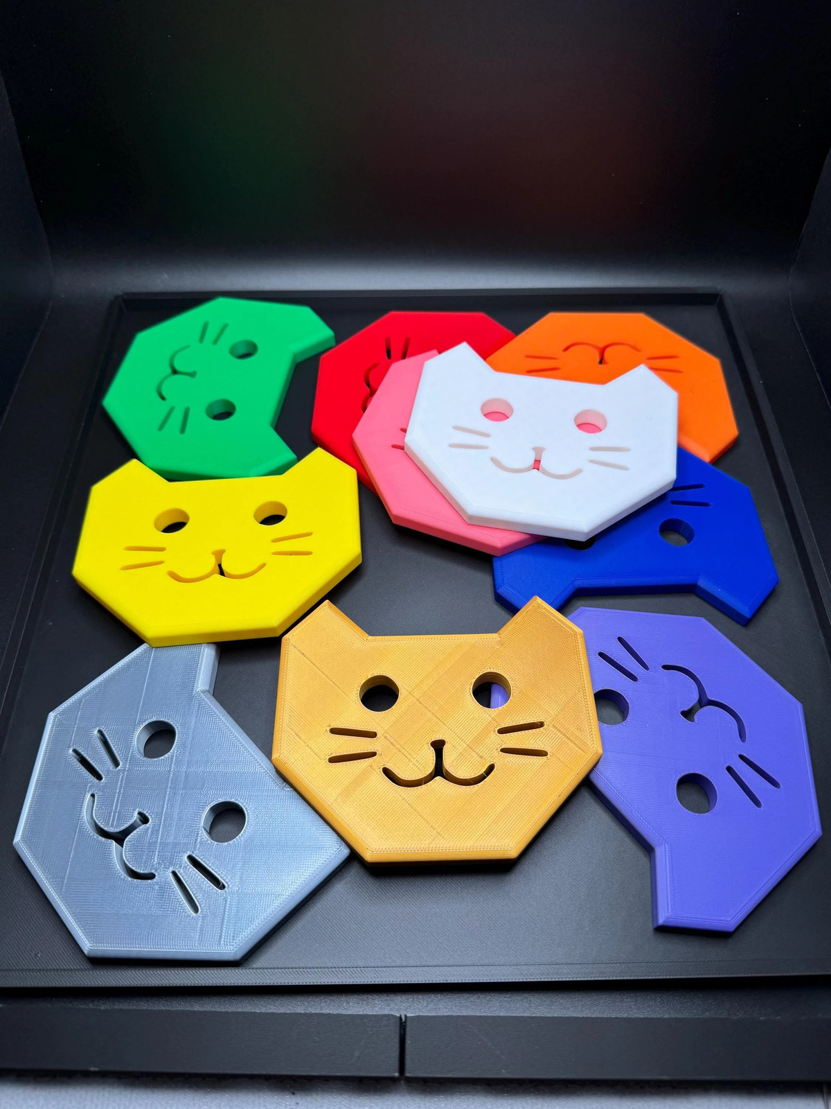 Ten Kittens Puzzle | 3D Printed Cat Brain Teaser | Challenging Fit Puzzle |