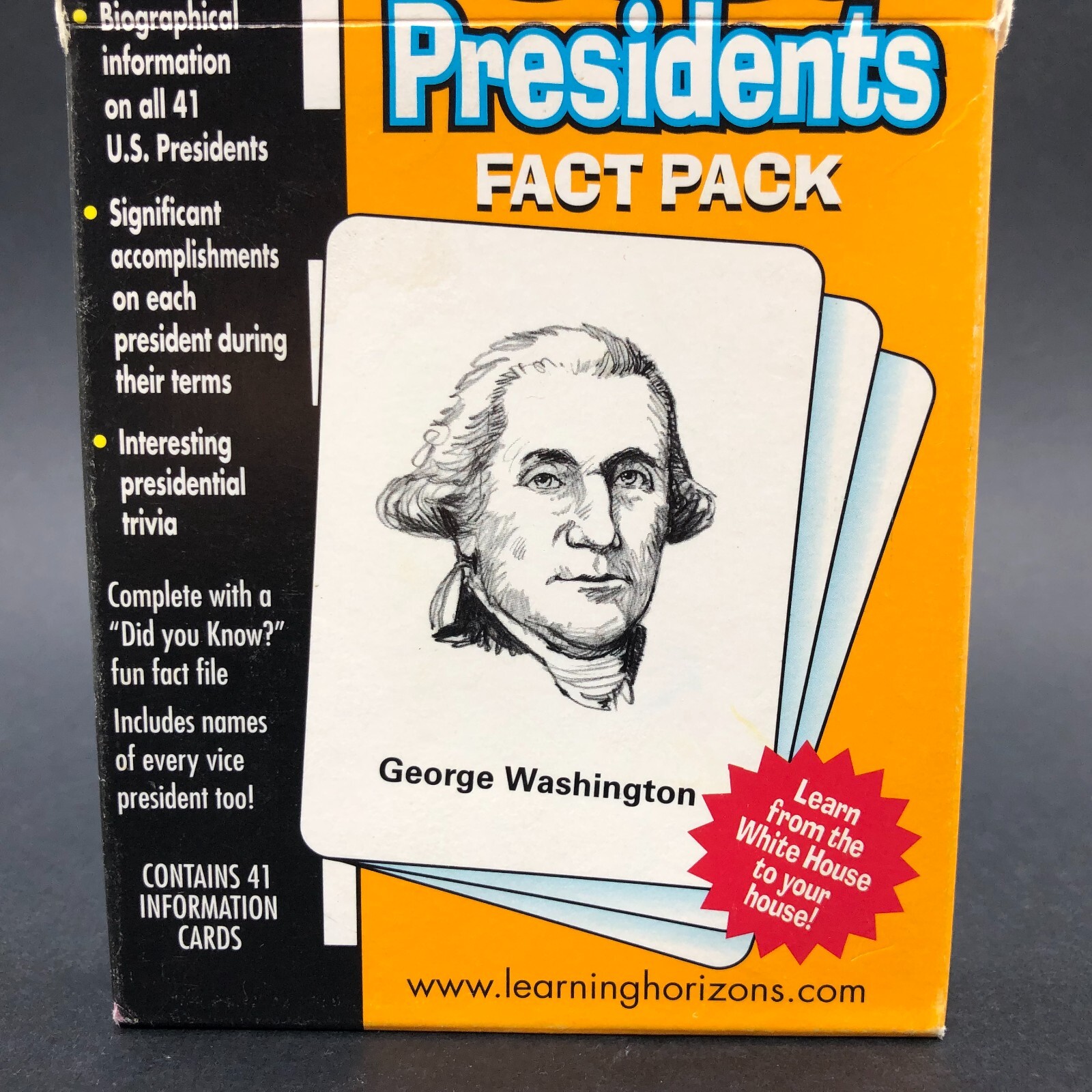 US Presidents Fact Pack Flash Cards Educational Information 41 Cards to Bush Sr.