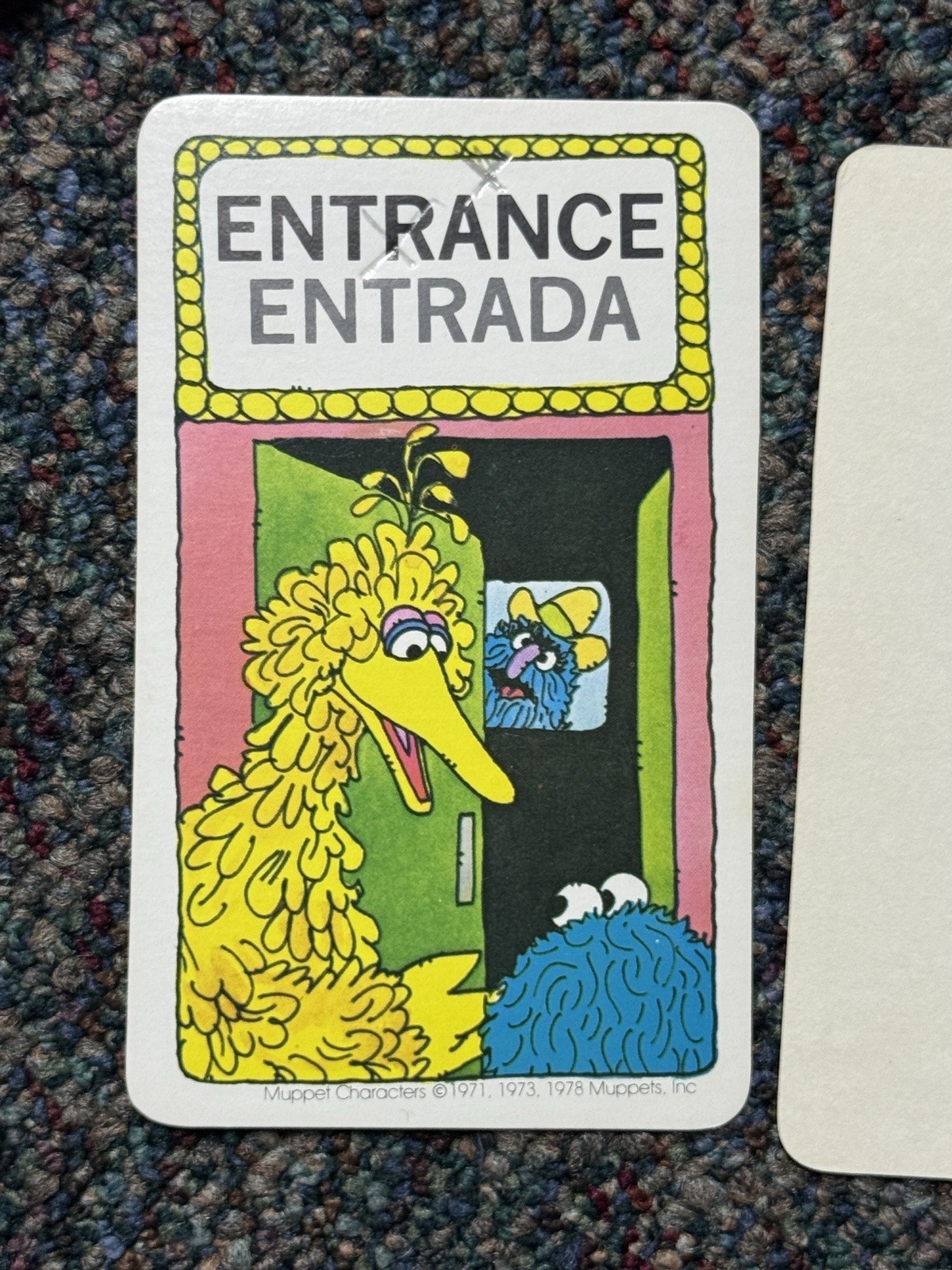 Sesame Street Word Cards Vintage Rare 70’s Grover Spanish And English Teachers