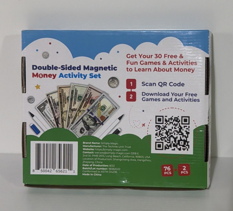 Double-Sided Magnetic Money Activity Set For Teaching Kids About Spending Money