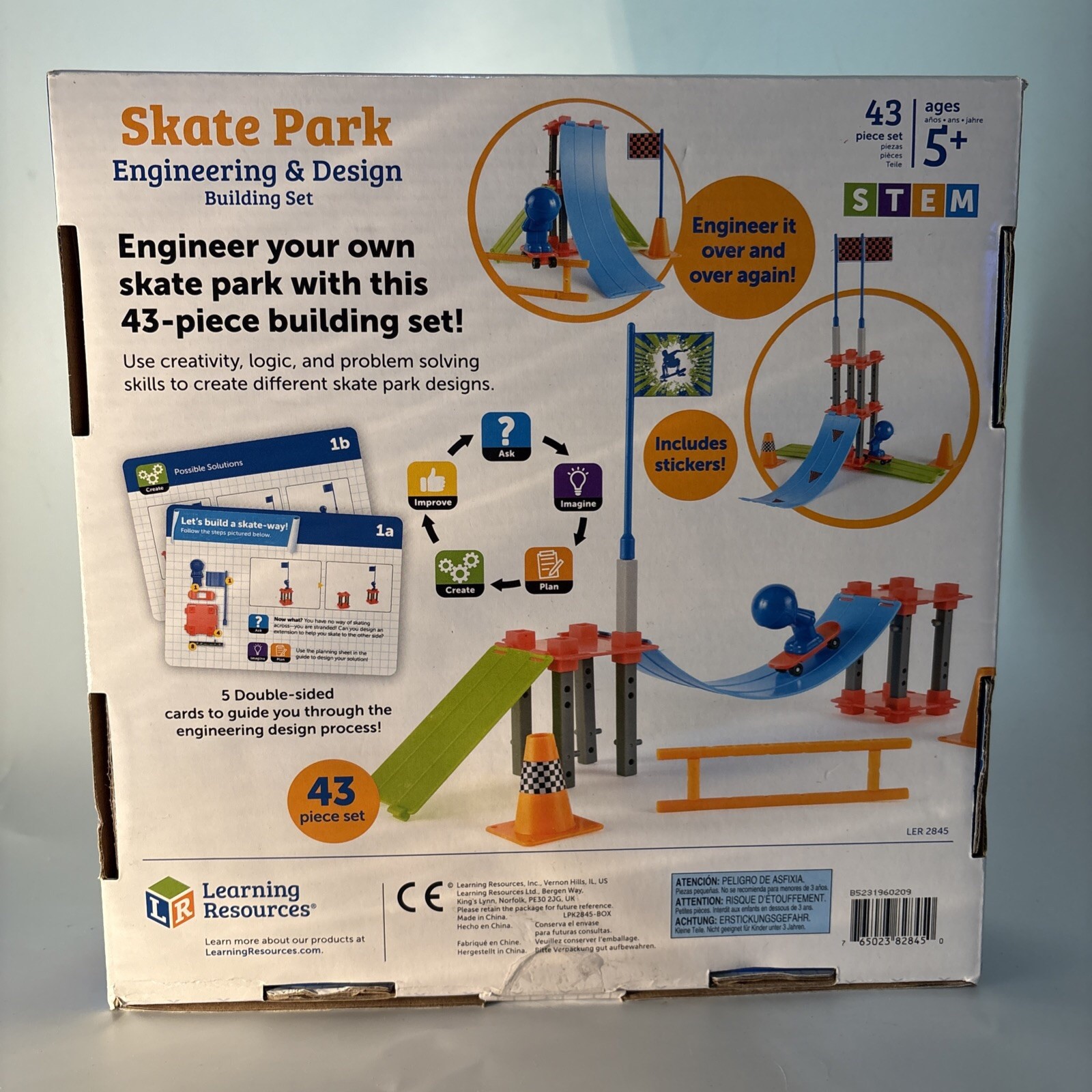Learning Resources Skate Park Engineering & Design S.T.E.M. 43 Piece Set Sealed