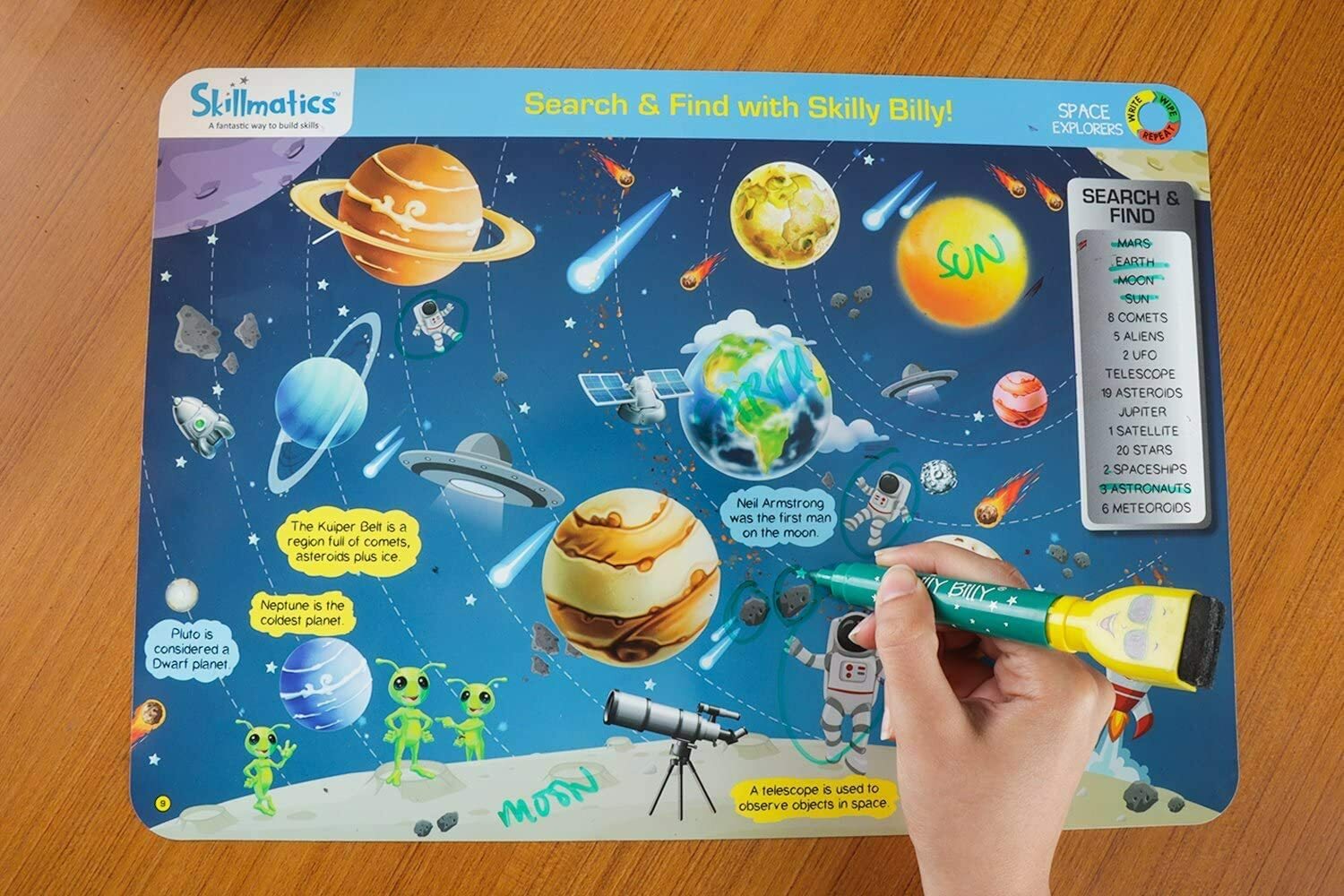 Skillmatics Educational Game: Space Explorers 6-9 Years | Erasable and Reusable