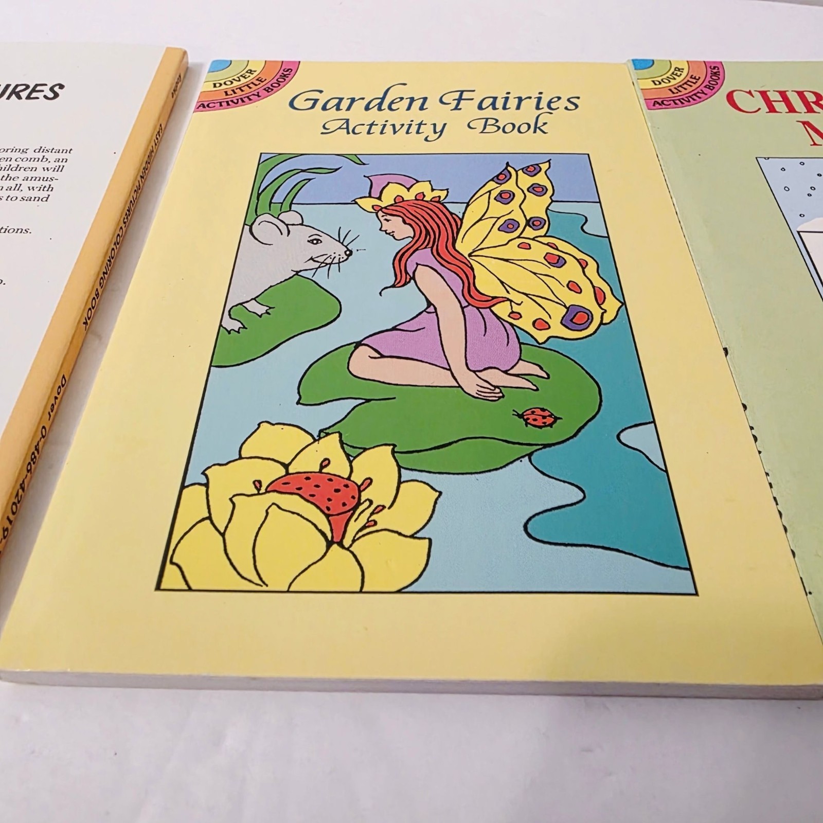 3 Vtg Dover Little Activity Books Christmas Mazes Garden Fairies Coloring Book